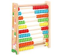 Ábaco de Madera para Niños Aprendizaje de Matemáticas Juguete de Contar Colorido con 100 Cuentas, Juguetes Educativos Montessori para Niños Pequeños para Números, Suma y Resta, Desarrollo de