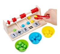 Ábaco De Madera Para Niños | Pensamiento Lógico Y Aprendizaje Temprano - Juguete Matemático Con Cuentas De Colores Para Emparejar | Para Niños y Niñas en Edad Preescolar Mayores a 3 Años en Casa Aula