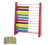 Abaco Infantil Madera,Ábaco De Madera para Niños,Juguetes de desarrollo,Abacus Matematicas,Abacos para Niños Primaria Ayuda Aritmética con 100 Cuentas/Palitos Contadores,para a Partir de 3 Años