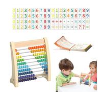 Ábaco matemáticas, ábaco para niños matemáticas - Ábaco de marco de madera,Juguetes de 10 con cuentas multicolores, niños habilidades matemáticas tempranas juegos de aprendizaje educativo para 3