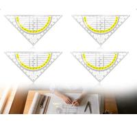 ABACORPIO Escuadras plástico transparente flexible Paquete de 4 unidades | escuadras de plástico transparente irrompible y flexible,pequeñas,para oficina,diseñadores,aficionados y estudios de arte