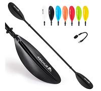 Abahub 1 Pala de Kayak, 86/90.5/95 Pulgadas, remos de Kayak para canotaje, Canoa con Correa de Remo, Eje de aleación de Aluminio Negro/Azul/Verde/Naranja/Amarillo/Rojo/Blanco Cuchillas de plástico