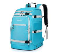 Abahub Bolsa para botas de esquí, 50L 1680D, de nailon, resistente al agua, acolchada, mochila para botas de esquí, snowboard, casco de esquí y accesorios, azul claro