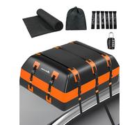 Abahub Cofre de techo para coche, 840D, suave, plegable, impermeable, con gancho para puerta, alfombrilla antideslizante, bolsa de almacenamiento para todos los coches con/sin portaequipajes (850 L)