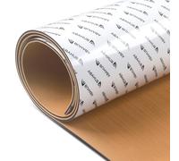Abahub Hoja de espuma EVA para suelo de barco, patrón cepillado, alfombra autoadhesiva para lancha, kayak, tabla de surf, SUP, 96 x 16 pulgadas, color marrón claro