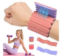 Abahub Juego de 2 pesas para muñeca y tobillo, apilables, magnéticas, para mujer, de silicona, impermeables, para entrenamiento en casa, gimnasio, yoga y pilates, color morado y rosa, 2.2 libras