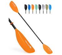 Abahub Remo Kayak Ajustable 210cm a 230cm Pala Doble de Aluminio para Kayak Bote de Remos Canoa Vástago de Aleación de Aluminio Cuchillas de Plástico Naranja