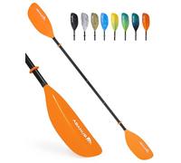 Abahub Remo Kayak Ajustable 230cm a 250cm Pala Doble de Aluminio para Kayak Bote de Remos Canoa Vástago de Aleación de Aluminio Cuchillas de Plástico Naranja