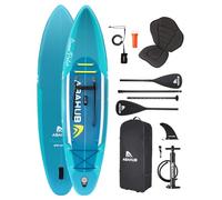 Abahub Tabla de Sup Hinchable, 320x78x15cm Juego de Tabla de Stand Up Paddle, Azul/Verde con Remo de Aluminio Ajustable, Asiento de Kayak, para Kayak, Canoa, Pesca (Verde Oscuro)