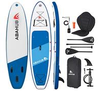 Abahub Tabla de Sup Hinchable, 320x78x15cm Juego de Tabla de Stand Up Paddle, Azul/Verde/Naranja con Remo de Aluminio Ajustable, Asiento de Kayak, para Kayak, Canoa, Pesca (Azul)