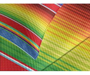 ABAKUHAUS Abstracto Cubrecama, Manta Étnica Horizontal y Colorida Tapete Patrón de Líneas Diseño Abstracto, Material Resistente, 170 x 220 cm, Multicolor