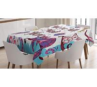 ABAKUHAUS Alicia en el país de Las Maravillas Mantele, Alicia en el país de Las Maravillas, Resistente al Agua Apto Uso Exterior e Interior No Destiñen, 140 x 170 cm, Multicolor