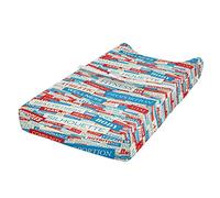 ABAKUHAUS Aptitud Cubierta del cambiador, Palabras Collage Cuidado del Cuerpo, Funda blanda para el cambiador de pañales con agujeros para la hebilla de seguridad, Cielo azul rojo blanco