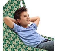 ABAKUHAUS Arte jardín Bolsa para Juguetes Tipo Tumbona, Frondosa planta tropical, Organizador de Peluches Gran Capacidad con Manija, Pálido color caqui Bosque Verde