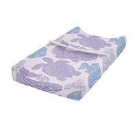ABAKUHAUS Ballena Cubierta del cambiador, Sea Life Paisley Mehndi, Funda blanda para el cambiador de pañales con agujeros para la hebilla de seguridad, Púrpura pálido azul rosado