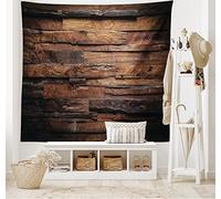 ABAKUHAUS Chocolate Tapiz de Pared y Cubrecama Suave, Madera Oscura En Bruto, Lavable Colores Firmes, 230 x 140 cm, Marrón Oscuro Marrón