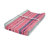 ABAKUHAUS Coral Cubierta del cambiador, Líneas Doodle, Funda blanda para el cambiador de pañales con agujeros para la hebilla de seguridad, Coral Indigo coco