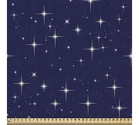 ABAKUHAUS Cuadrada Tela por Metro, Horizonte Nocturno con Estrellas, Tapicería Decorativa de de Calidad, Textil para el Hogar, 2 M(148x200 cm), Blanco Púrpura