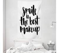 ABAKUHAUS Diciendo Tapiz, Carta sonreír, Decoración de pared para dormitorio, sala de estar, residencia universitaria, 140 x 230 cm, En Blanco Y Negro