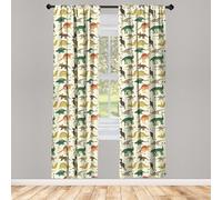 ABAKUHAUS Dinosaurio Juego de 2 Paños Cortinas, Jurásico Animales de Dibujos Animados, Tratamiento de Ventana para Habitación y Dormitorio, 2 Piezas de 75 cm x 225 cm, Multicolor