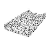 ABAKUHAUS En blanco y negro Cubierta del cambiador, primavera de la vendimia, Funda blanda para el cambiador de pañales con agujeros para la hebilla de seguridad, Negro de coco