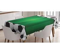 ABAKUHAUS Fútbol Mantele, Meta del Campo de fútbol, Resistente al Agua Apto Uso Exterior e Interior No Destiñen, 140 x 170 cm, Negro Blanco Verde