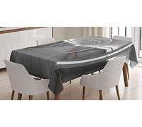 ABAKUHAUS Galaxia Mantel, Extranjero Ovalada Vida Cosmos, Resistente al Agua Lavable Colores No Destiñen Personalizado, 140 x 240 cm, Verde