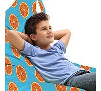ABAKUHAUS Mandarina Bolsa para Juguetes Tipo Tumbona, Ronda exótica fruta cítrica, Organizador de Peluches Gran Capacidad con Manija, Cielo azul naranja quemado