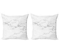 ABAKUHAUS mármol Imprimir Set de 2 Fundas para Cojín, minerales Orgánica, Impresión Digital a Doble Cara con Cremallera, 60 x 60 cm, Gris Polvo