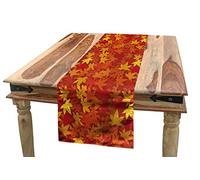 ABAKUHAUS Naranja Camino de Mesa, diseños de la Naturaleza, Decorativo para el Comedor o Sala de Estar Fácil de Limpiar, 40 cm x 180 cm, Naranja Oscuro
