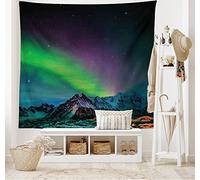 ABAKUHAUS Naturaleza Tapiz de Pared y Cubrecama Suave, Cielo Rocky Hill Salvaje, No se Desliza de la Cama, 150 x 110 cm, Cal Verde Oscuro Azul Violeta
