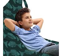 ABAKUHAUS Pescado Bolsa para Juguetes Tipo Tumbona, Estilo Oscuro Mar gráfico de la vendimia, Organizador de Peluches Gran Capacidad con Manija, Hunter gris verde del trullo