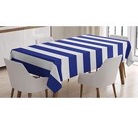 ABAKUHAUS Rayado Mantele, Estilo Náutico Azul Marino y Blanco Tema Marinero Patrón Geométrico Arte Estampa, Resistente al Agua Lavable Colores No Destiñen Personalizado, 140 x 240 cm, Púrpura