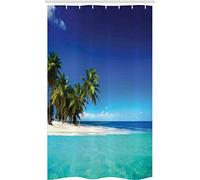 ABAKUHAUS Selva Cortina de Baño, Mar Naturaleza Tropic, Material Resistente al Agua Durable Estampa Digital, 120 x 180 cm, Turquesa Azul Real