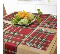 ABAKUHAUS Tartán Camino de Mesa y manteles Individuales de 4 Piezas, Cultura Irlandesa clásica, Decorativo para el Comedor o Sala de Estar, 40 cm x 180 cm, Rojo Amarillo