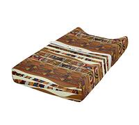 ABAKUHAUS Tribal Cubierta del cambiador, boho Folk, Funda blanda para el cambiador de pañales con agujeros para la hebilla de seguridad, Multicolor