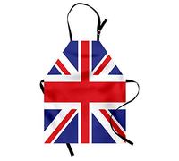 ABAKUHAUS Union Jack Delantal de Cocina, Bandera Clásica Tradicional Reino Unido Lealtad Británica Moderna, Lavable Resiste Grasa Suciedad Polvo Colores Duraderos, Azul Real