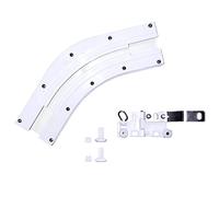 ABALON Ángulo de Riel de Cortina para Mirador Cerramiento Tríptico, 135º, Blanco, con Corredera Articulada, Riel Curvo (135º)