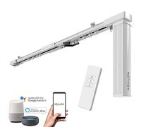ABALON Riel Motorizado para Cortinas, Motor WiFi Compatible con Alexa Google Home y App Móvil Tuya Smart, Mando a Distancia, Ancho de Hasta 2 Metros, Color Blanco