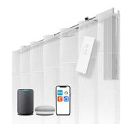 ABALON Riel Motorizado para Cortinas Onda Perfecta, Motor WiFi Compatible con Alexa Google Home y App Móvil Tuya Smart, Mando a Distancia, Ancho de Hasta 3 Metros, Color Blanco