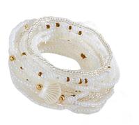 Abalorio apilable con diseño trenzado de cuentas de semillas, elegante, accesorios de joyería hechos a mano trenzados, talla única, como se describe