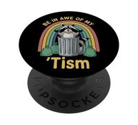 Abalorio arcoíris Be In Awe of My 'Tism Raccoon PopSockets PopGrip Adhesivo