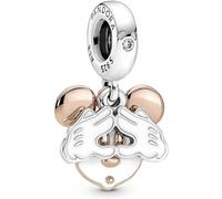 Abalorio Cadena de seguridad Colgante Mickey Mouse y Minnie Mouse de Disney para Pulseras PANDORA Collar Pulsera Europea Charms para Dia de la Madre Mujer Niña (CARA MICKEY)