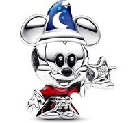 Abalorio Cadena de seguridad Colgante Mickey Mouse y Minnie Mouse de Disney para Pulseras PANDORA Collar Pulsera Europea Charms para Dia de la Madre Mujer Niña (MAGO MICKEY)