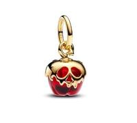 Abalorio colgante de manzana envenenada blanca nieve de plata 925 compatible con abalorios Pandora, Trollbeads, Chamilia, Biagi y muchas otras pulseras del Reino Unido., Metal