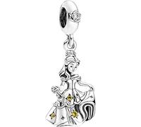 Abalorio colgante de princesa en plata de ley 925 compatible con abalorios Pandora y muchas otras pulseras del Reino Unido.