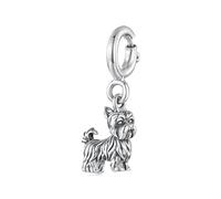 Abalorio con colgante de perro, elefante, hebilla de apertura, charms de hámster, DIY, 925 plata de ley, para pulseras de papel, compatible con pulseras Pandora para mujeres, one size, Plata de ley