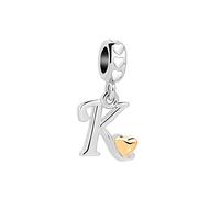 Abalorio con iniciales de letras A-Z para pulseras Pandora, joyería de Navidad, cumpleaños, nombre, alfabeto, regalo para mujeres, hija, amor, corazón, colgante de cristal transparente, talla única