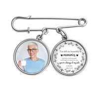 Abalorio conmemorativo de ramo de boda personalizado, broche de cardenal con foto personalizada, regalos de recuerdo para novia, novio, funeral, condolencias, pérdida de un ser querido, Standard, Zinc