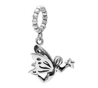 Abalorio de ángel de plata de ley 925 con diseño de mariposa, colgante de la suerte para pulsera Pandora